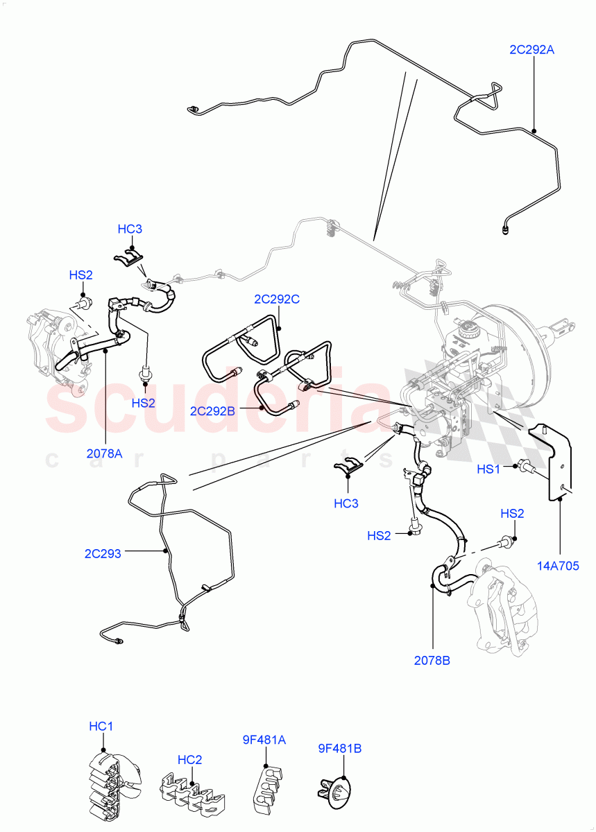 Front Brake Pipes(LHD)((V)FROMAA000001) of Land Rover Land Rover Range Rover Sport (2010-2013) [3.6 V8 32V DOHC EFI Diesel]