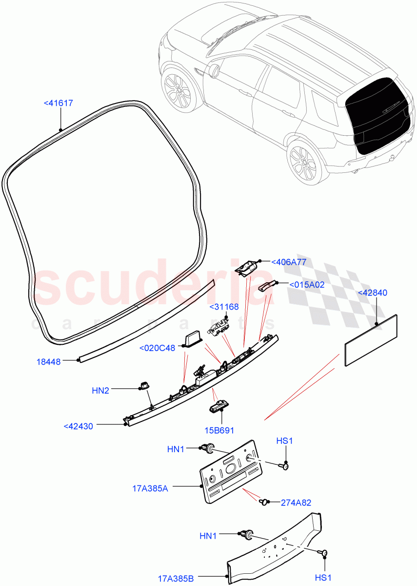 Luggage Compartment Door (Weatherstrips And Seals) (Changsu (China)) ((V) FROMFG000001) of Land Rover Land Rover Discovery Sport (2015+) [2.0 Turbo Petrol GTDI]