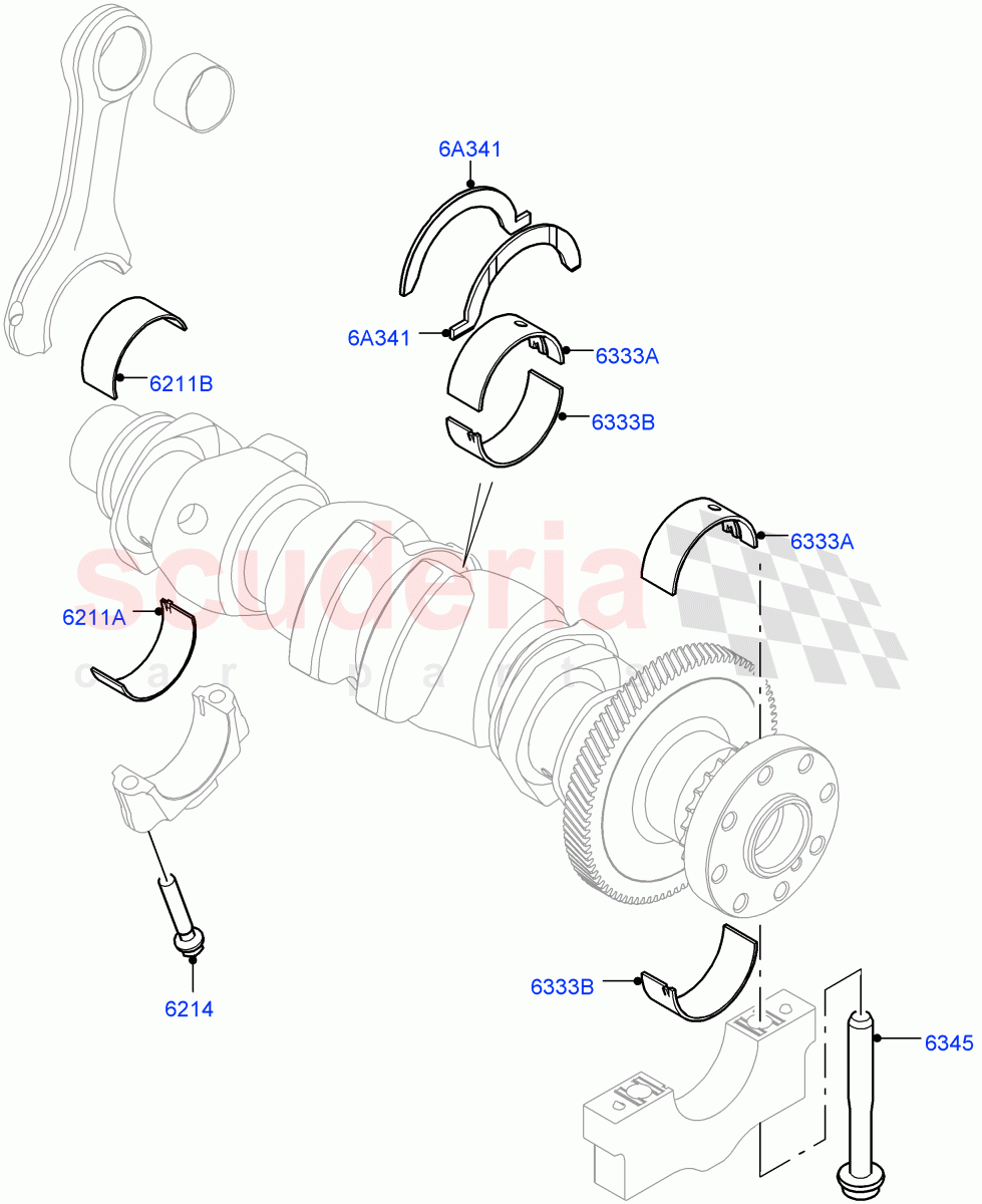 Crankshaft/Pistons And Bearings(2.0L I4 DSL MID DOHC AJ200,Halewood (UK),2.0L I4 DSL HIGH DOHC AJ200) of Land Rover Land Rover Range Rover Evoque (2012-2018) [2.0 Turbo Diesel]