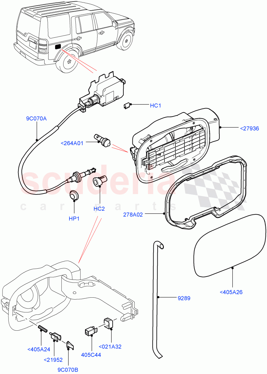 Fuel Tank Filler Door And Controls ((V) FROMAA000001) of Land Rover Land Rover Discovery 4 (2010-2016) [4.0 Petrol V6]