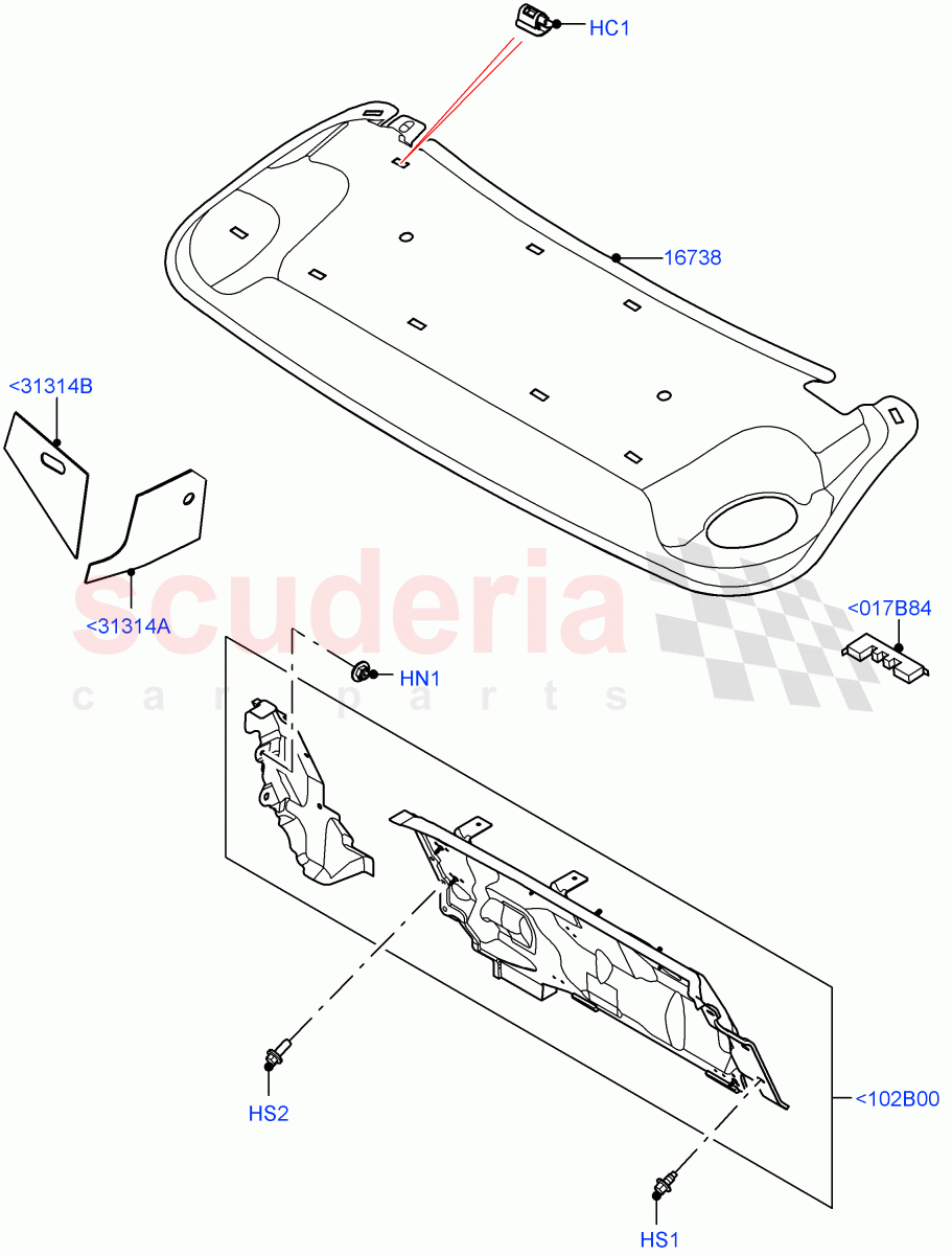 Insulators - Front (Engine Compartment) (Changsu (China)) of Land Rover Land Rover Range Rover Evoque (2019+) [1.5 I3 Turbo Petrol AJ20P3]