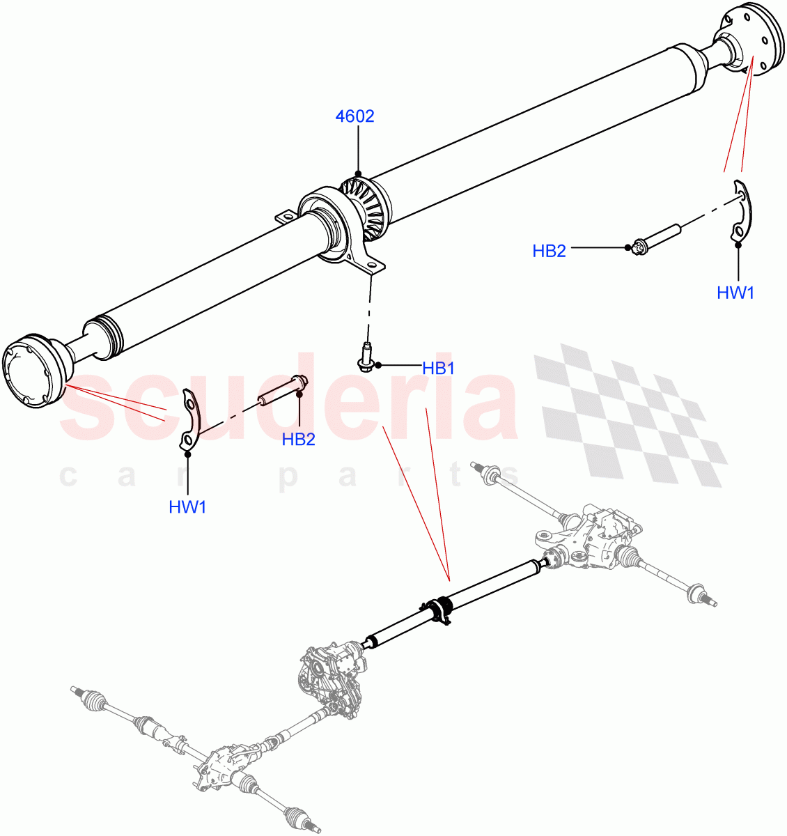 Drive Shaft - Rear Axle Drive(Propshaft) of Land Rover Land Rover Range Rover Velar (2017+) [2.0 Turbo Diesel AJ21D4]