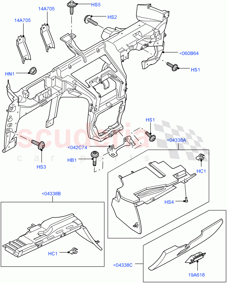 Instrument Panel (Lower) ((V) TO9A999999) of Land Rover Land Rover Range Rover Sport (2005-2009) [3.6 V8 32V DOHC EFI Diesel]