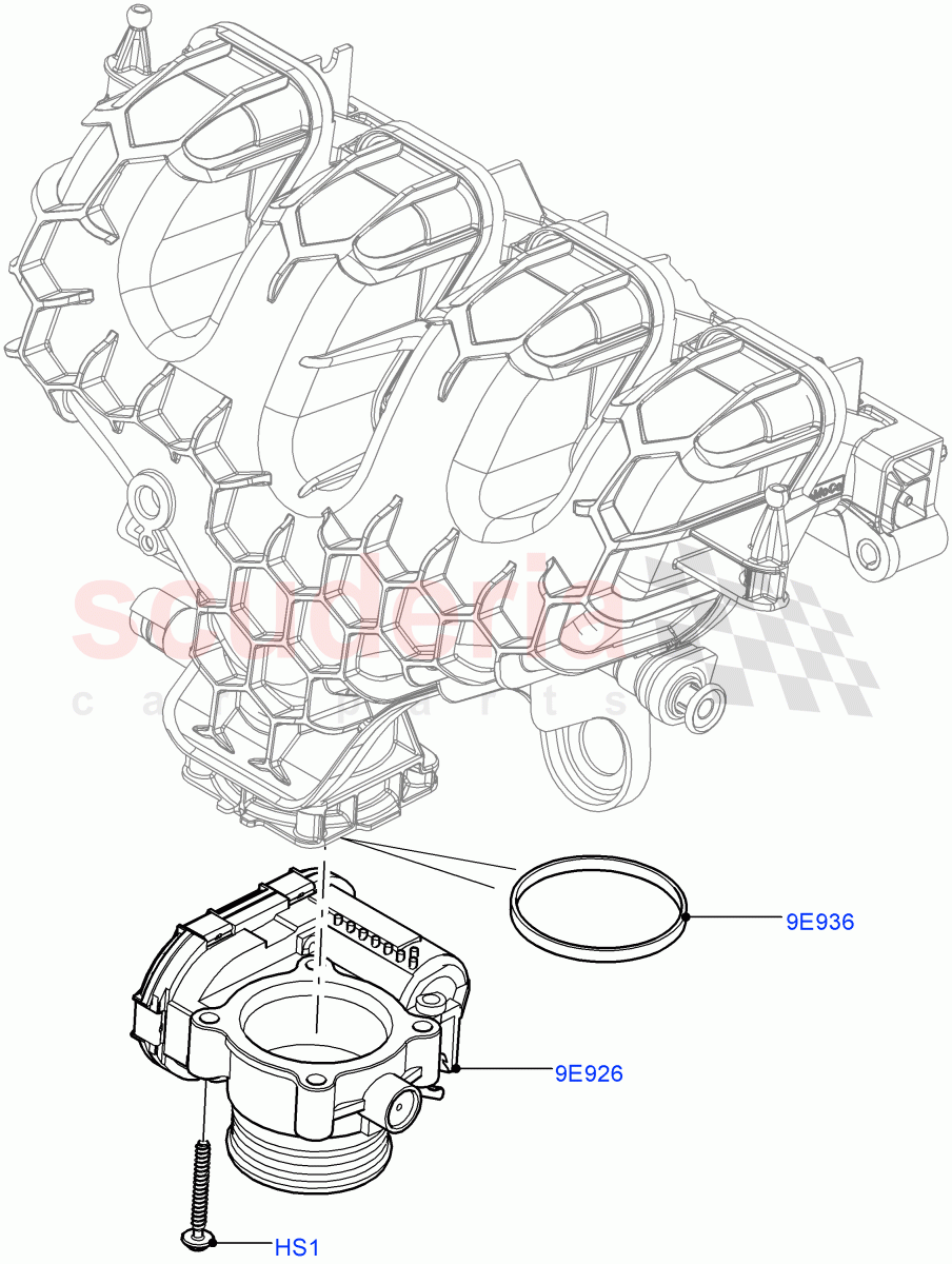 Throttle Housing(2.0L 16V TIVCT T/C 240PS Petrol) of Land Rover Land Rover Range Rover Sport (2014+) [2.0 Turbo Petrol GTDI]