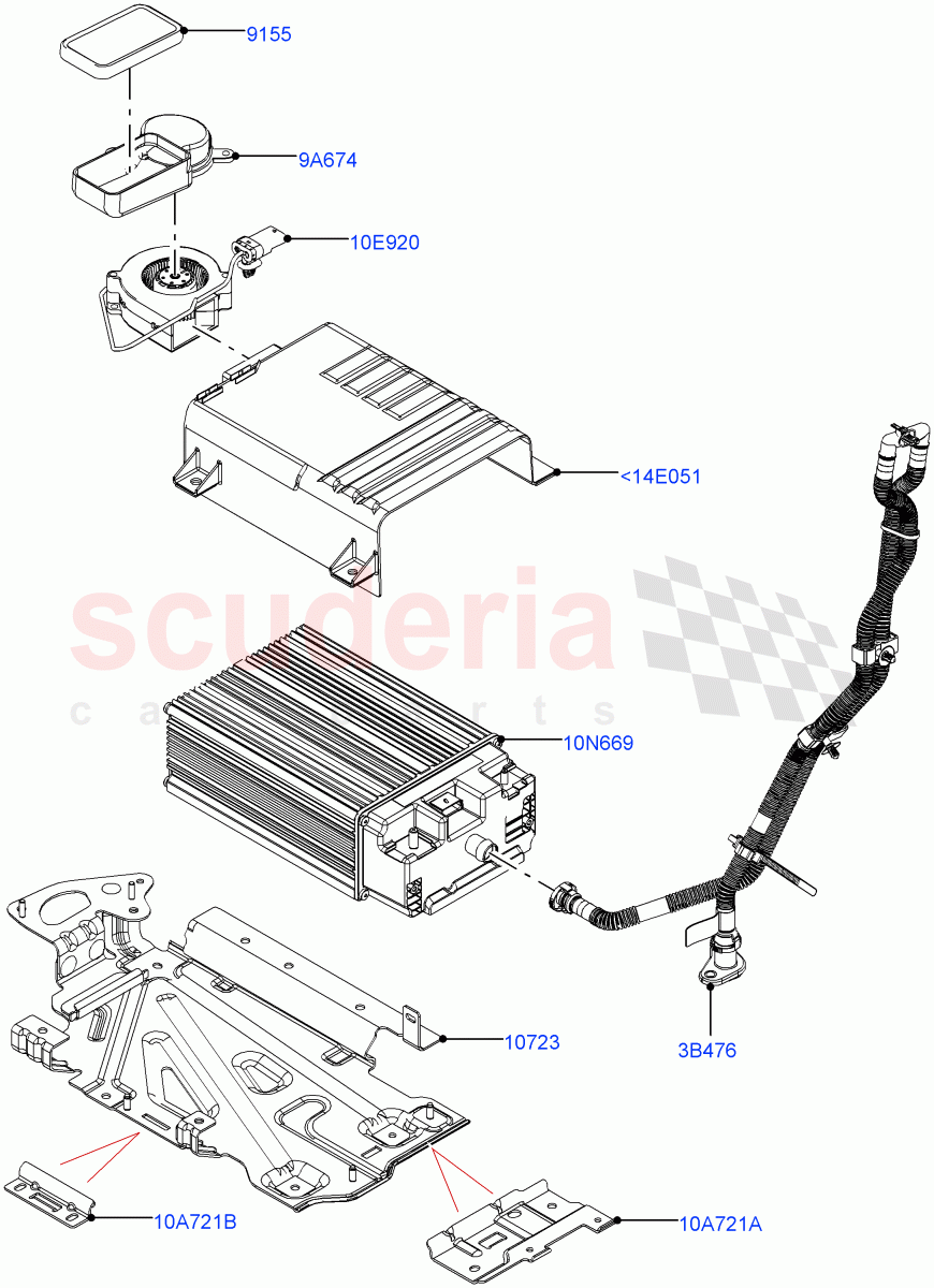 Hybrid Electrical Modules (MHEV Battery, Duct, Fan, Nitra Plant Build) (Electric Engine Battery-MHEV) ((V) FROMM2000001) of Land Rover Land Rover Discovery 5 (2017+) [3.0 DOHC GDI SC V6 Petrol]