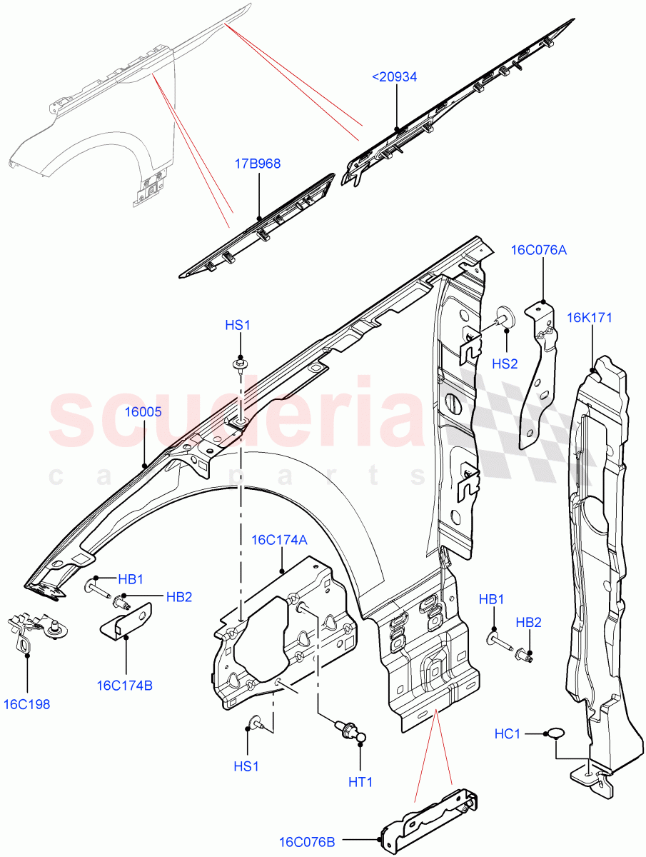 Dash Panel And Front Fenders of Land Rover Land Rover Range Rover Velar (2017+) [5.0 OHC SGDI SC V8 Petrol]