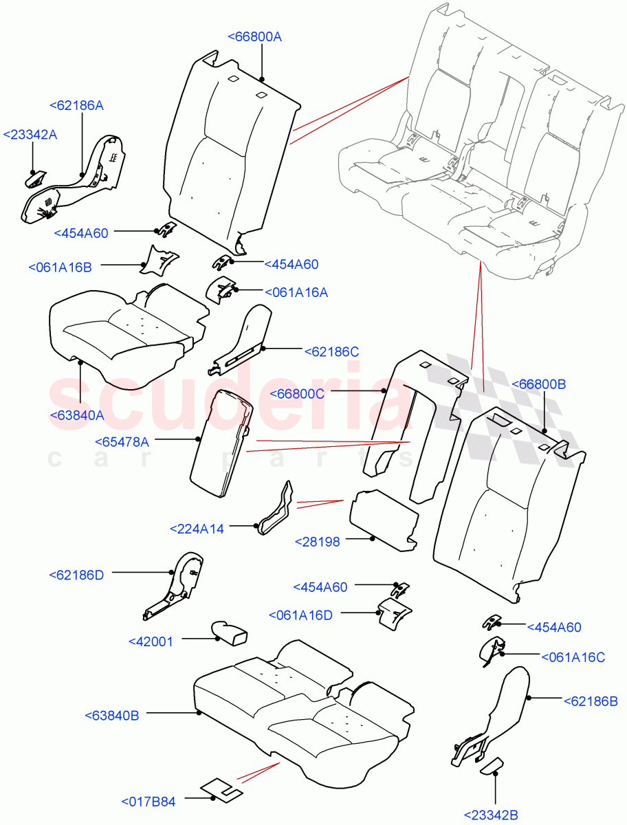 Rear Seat Pads/Valances & Heating(Itatiaia (Brazil),60/40 Load Through With Slide)((V)FROMGT000001) of Land Rover Land Rover Discovery Sport (2015+) [2.2 Single Turbo Diesel]