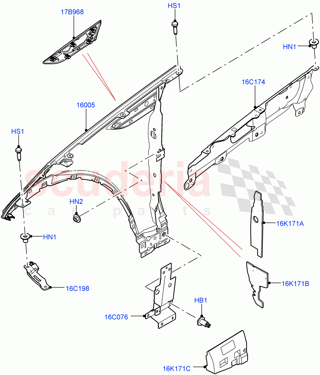 Dash Panel And Front Fenders(Solihull Plant Build)((V)FROMHA000001) of Land Rover Land Rover Discovery 5 (2017+) [3.0 Diesel 24V DOHC TC]