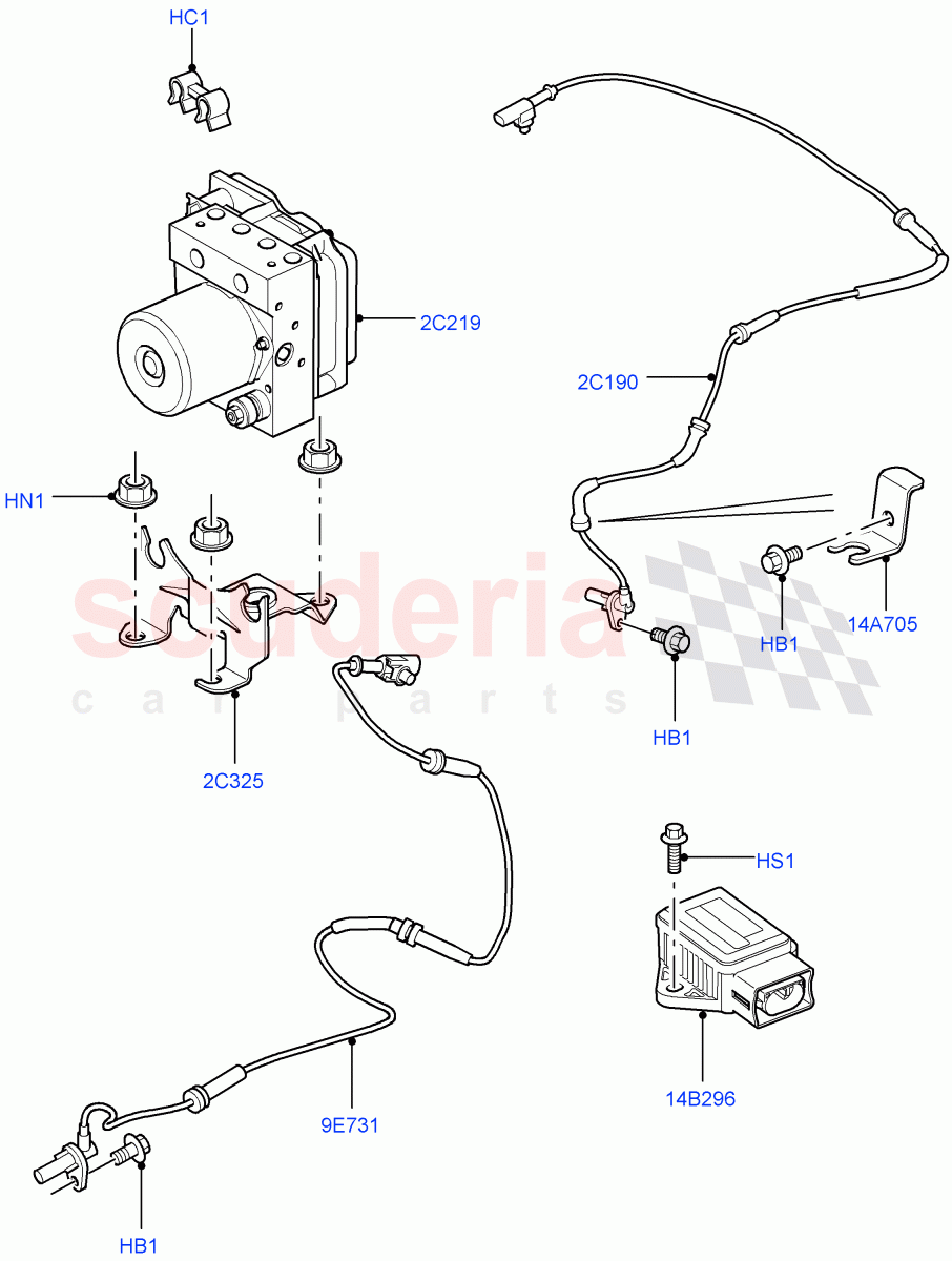 Anti-Lock Braking System((V)FROMAA000001) of Land Rover Land Rover Discovery 4 (2010-2016) [5.0 OHC SGDI NA V8 Petrol]