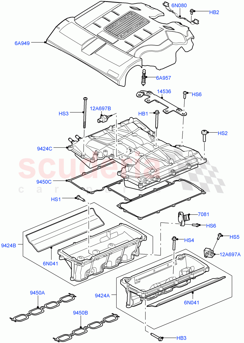 Inlet Manifold (Nitra Plant Build) (5.0 Petrol AJ133 DOHC CDA) ((V) FROMM2000001) of Land Rover Land Rover Defender (2020+) [5.0 OHC SGDI SC V8 Petrol]