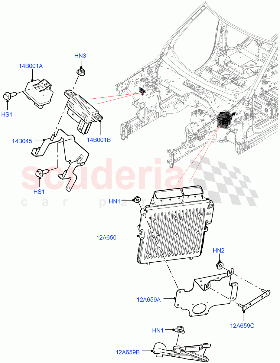 Engine Modules And Sensors (Nitra Plant Build) (3.0 V6 Diesel) ((V) FROMK2000001) of Land Rover Land Rover Discovery 5 (2017+) [3.0 Diesel 24V DOHC TC]