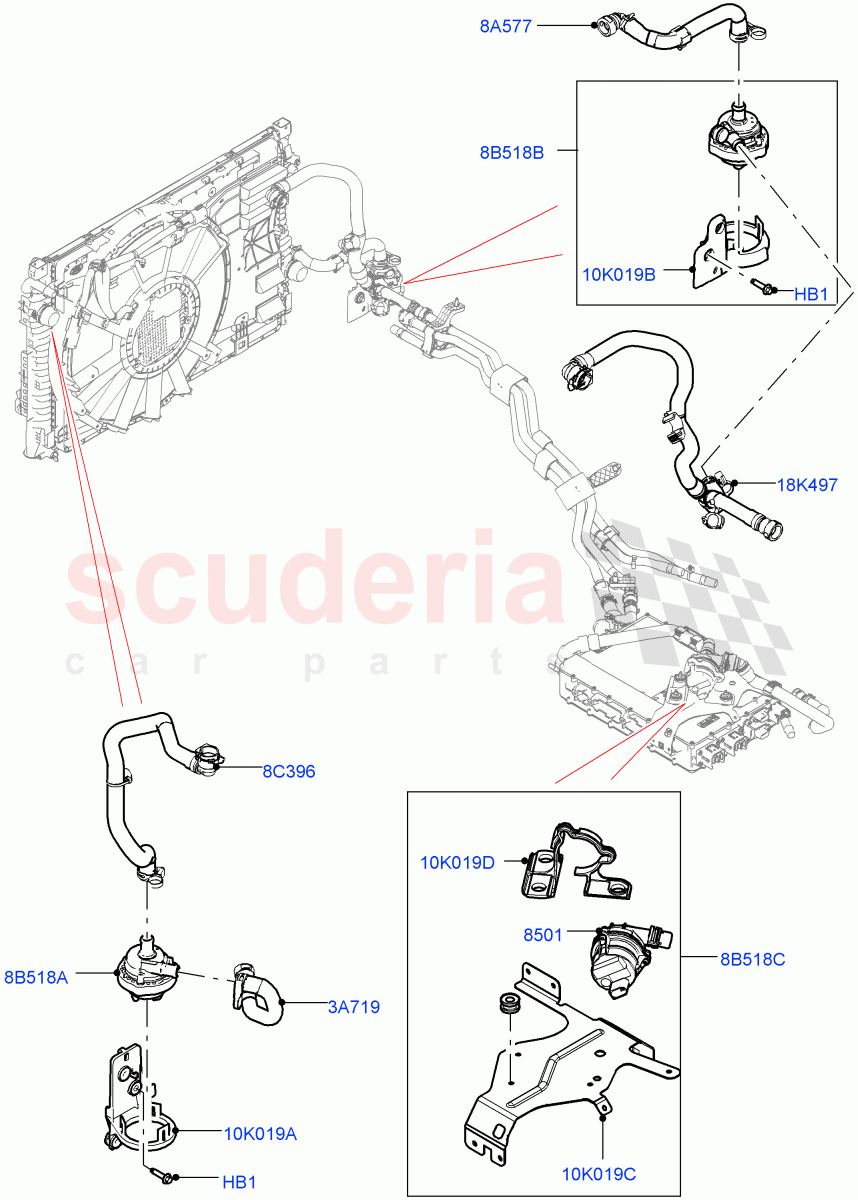 Water Pump(1.5L AJ20P3 Petrol High PHEV,Changsu (China)) of Land Rover Land Rover Range Rover Evoque (2019+) [1.5 I3 Turbo Petrol AJ20P3]