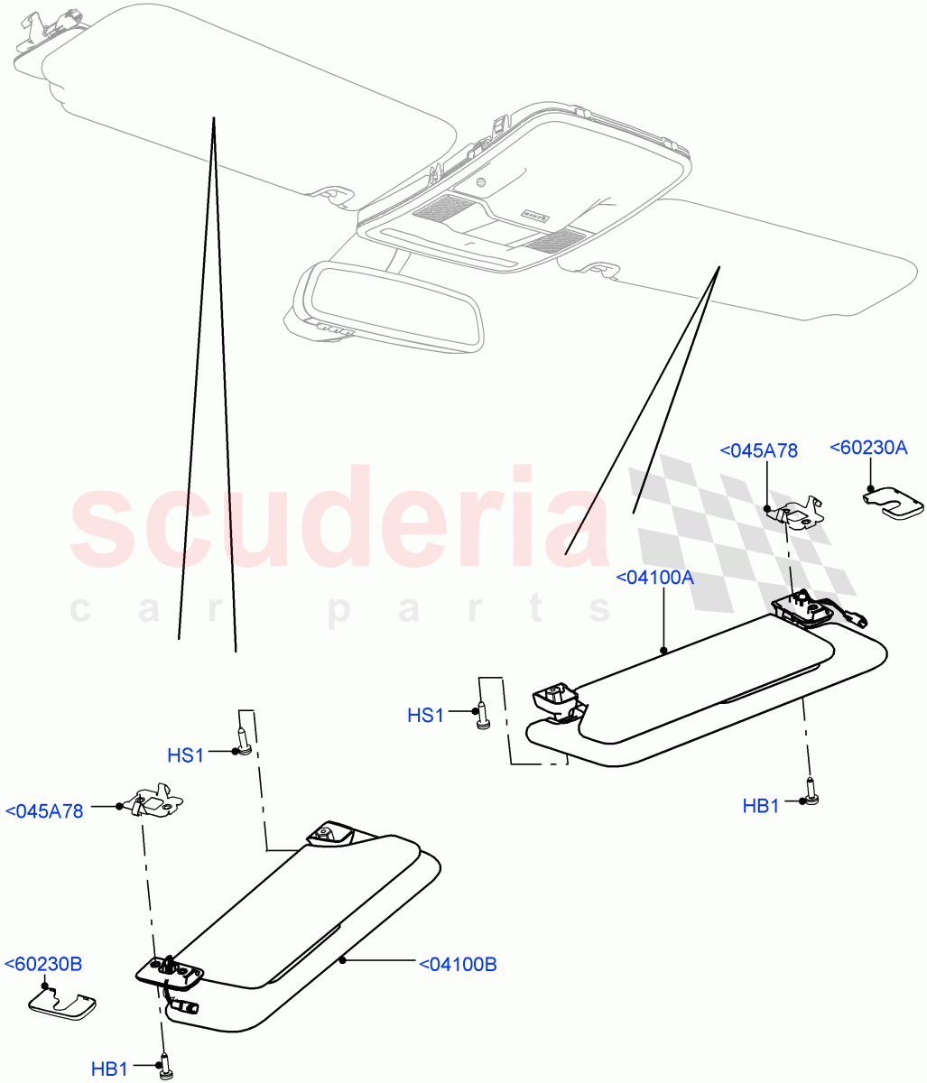 Headlining And Sun Visors(Leather Trim Finish) of Land Rover Land Rover Range Rover (2012-2021) [3.0 Diesel 24V DOHC TC]