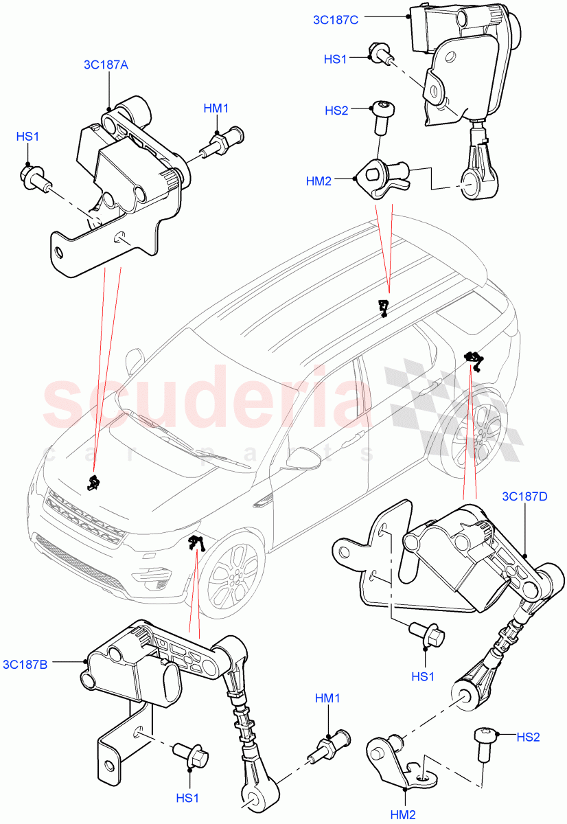 Electronic Damper Control(Halewood (UK),Magnetic Damping System)((V)TOKH999999) of Land Rover Land Rover Discovery Sport (2015+) [2.0 Turbo Diesel AJ21D4]