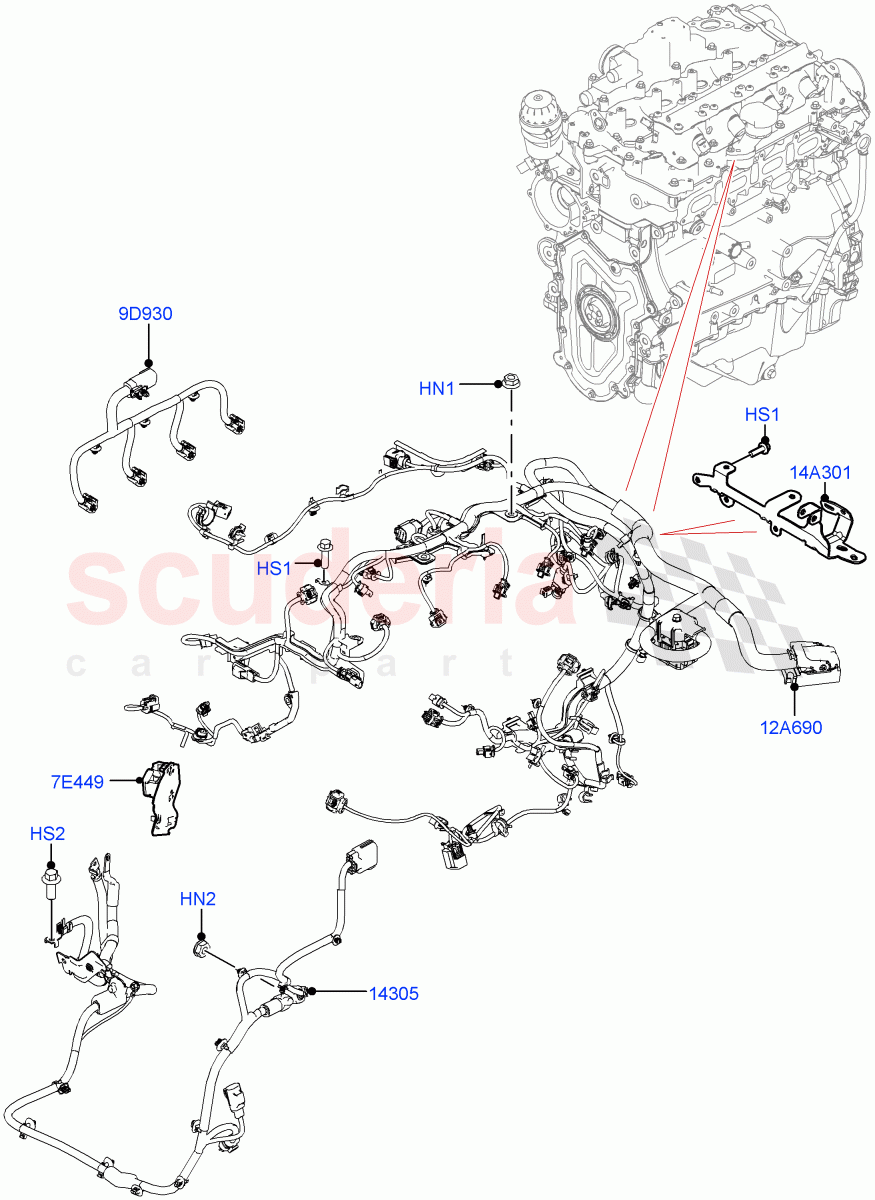 Electrical Wiring - Engine And Dash(2.0L AJ200P Hi PHEV)((V)FROMJA000001) of Land Rover Land Rover Range Rover (2012-2021) [2.0 Turbo Petrol GTDI]