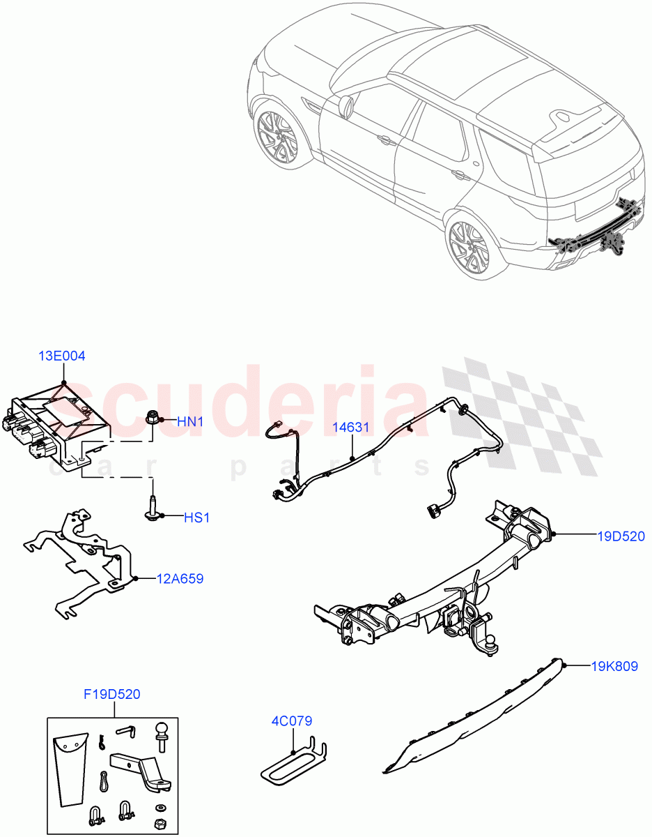 Towing Equipment(AUS/NZ Tow Bar)((+)"AUS/NZ") of Land Rover Land Rover Discovery 5 (2017+) [3.0 Diesel 24V DOHC TC]