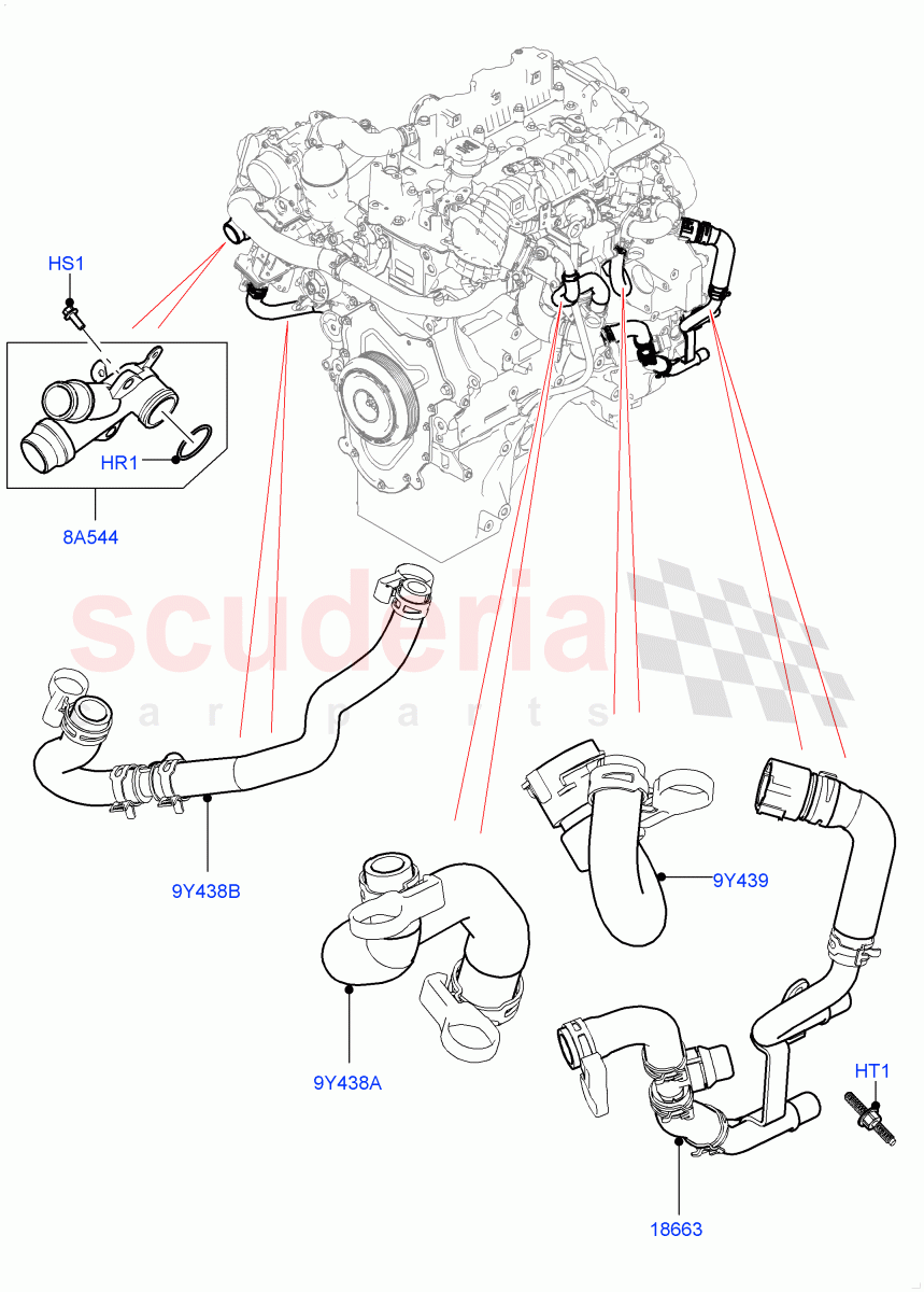 EGR Cooling System (Solihull Plant Build) (2.0L I4 DSL HIGH DOHC AJ200) ((V) FROMKA000001) of Land Rover Land Rover Range Rover Sport (2014+) [2.0 Turbo Diesel]