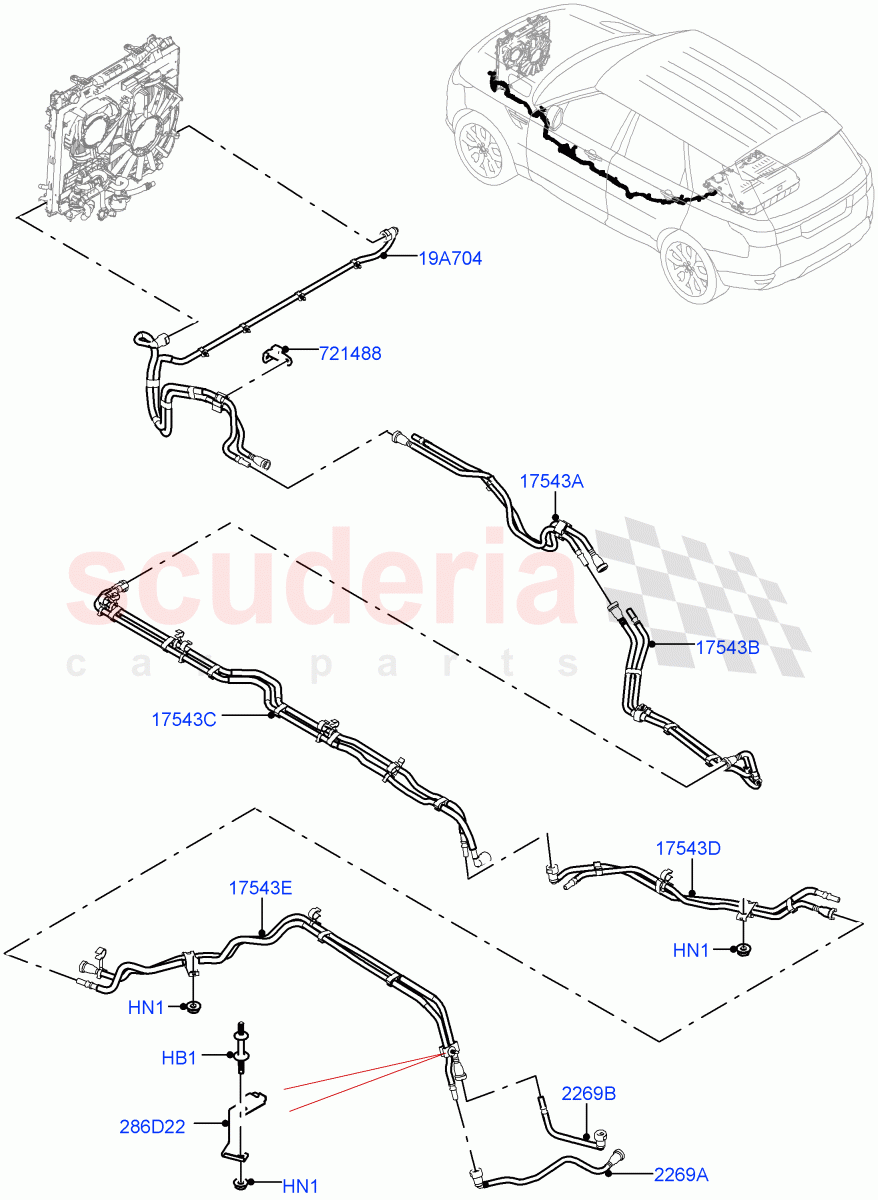 Hybrid Electrical Modules (Battery And Cooling, Front And Middle Section) ((V) FROMJA000001) of Land Rover Land Rover Range Rover Sport (2014+) [5.0 OHC SGDI SC V8 Petrol]