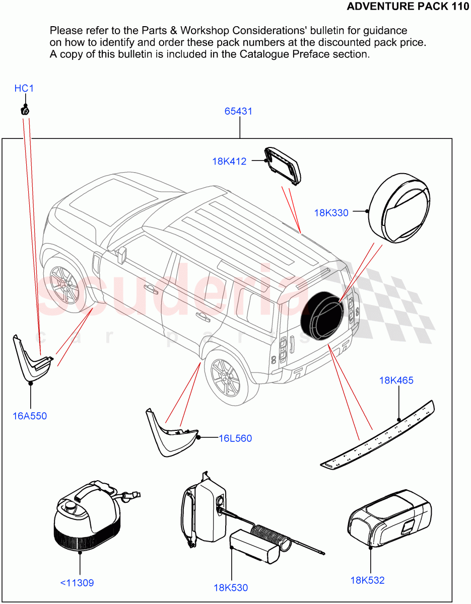 Accessory Pack(Adventure Pack) of Land Rover Land Rover Defender (2020+) [3.0 I6 Turbo Diesel AJ20D6]