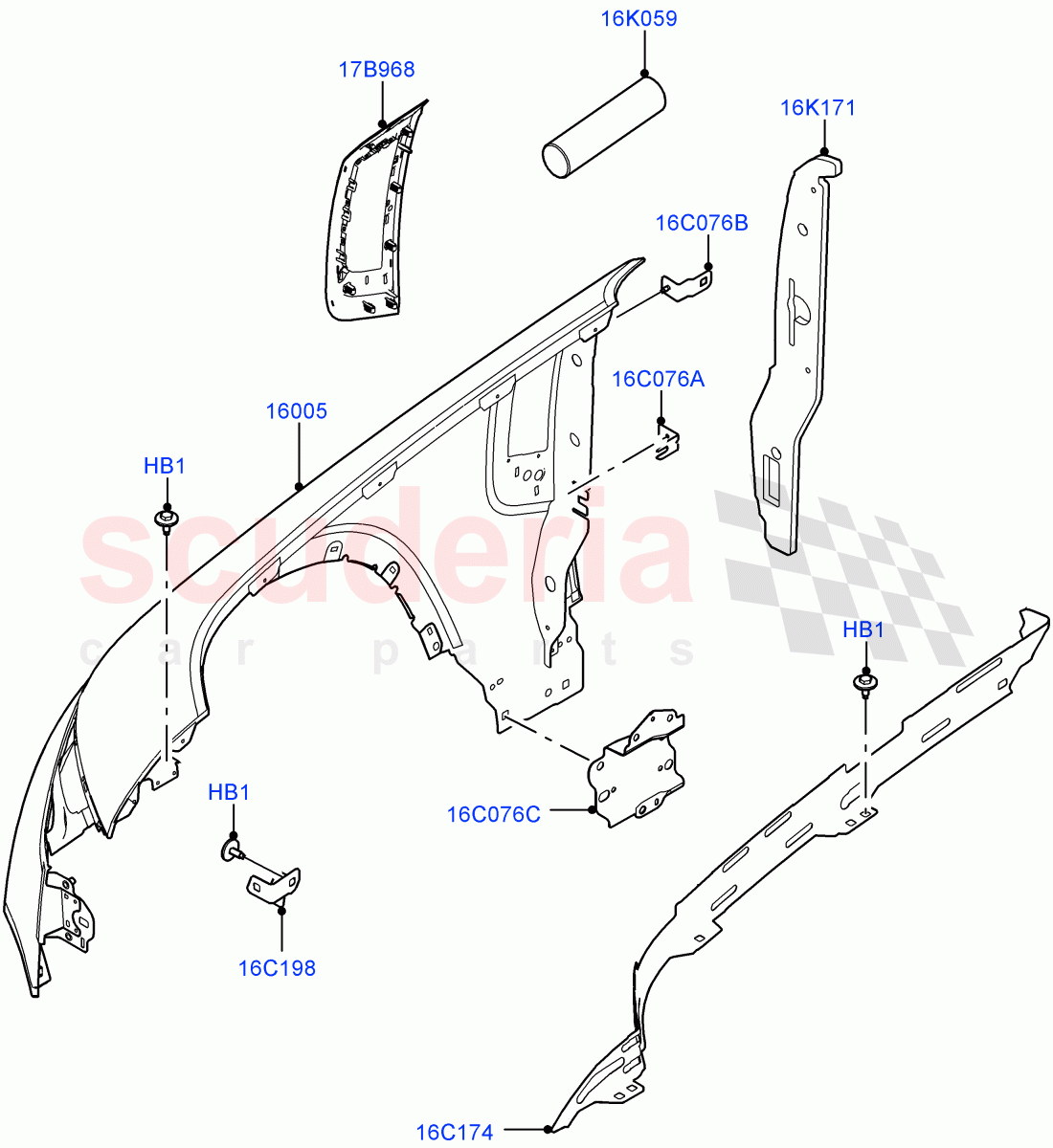 Dash Panel And Front Fenders of Land Rover Land Rover Defender (2020+) [5.0 OHC SGDI SC V8 Petrol]