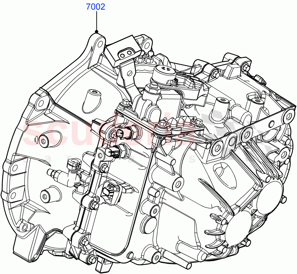 Manual Transaxle And Case(2.0L I4 DSL MID DOHC AJ200,6 Speed Manual Trans M66 - AWD,6 Speed Manual Trans-JLR M66 2WD)((V)FROMGH000001) of Land Rover Land Rover Range Rover Evoque (2012-2018) [2.0 Turbo Petrol GTDI]