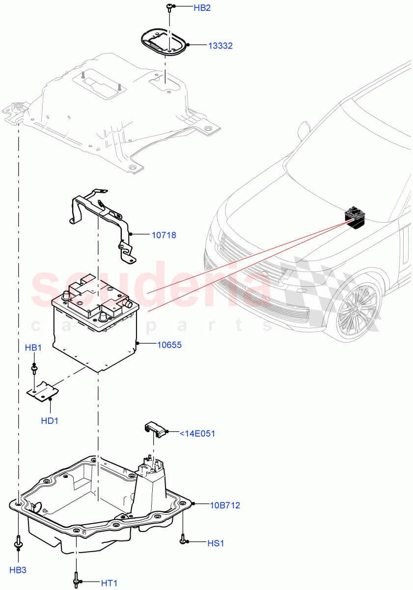 Battery And Mountings of Land Rover Land Rover Range Rover (2022+) [3.0 I6 Turbo Diesel AJ20D6]