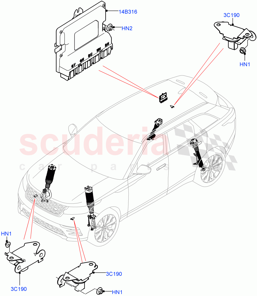 Electronic Damper Control of Land Rover Land Rover Range Rover Velar (2017+) [5.0 OHC SGDI SC V8 Petrol]