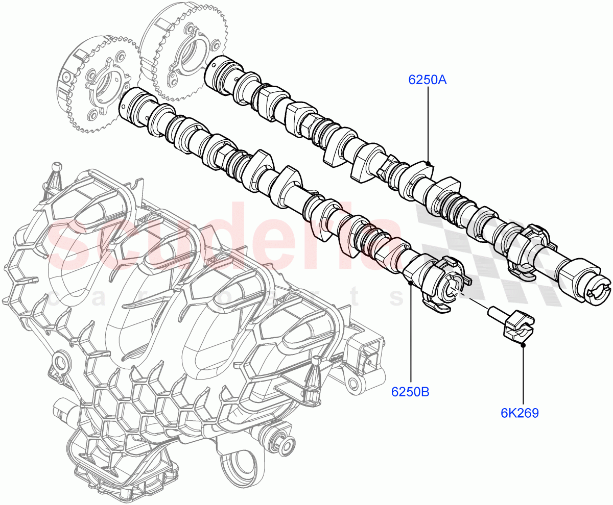Camshaft (2.0L 16V TIVCT T/C 240PS Petrol, Itatiaia (Brazil)) ((V) FROMGT000001) of Land Rover Land Rover Discovery Sport (2015+) [2.0 Turbo Petrol GTDI]