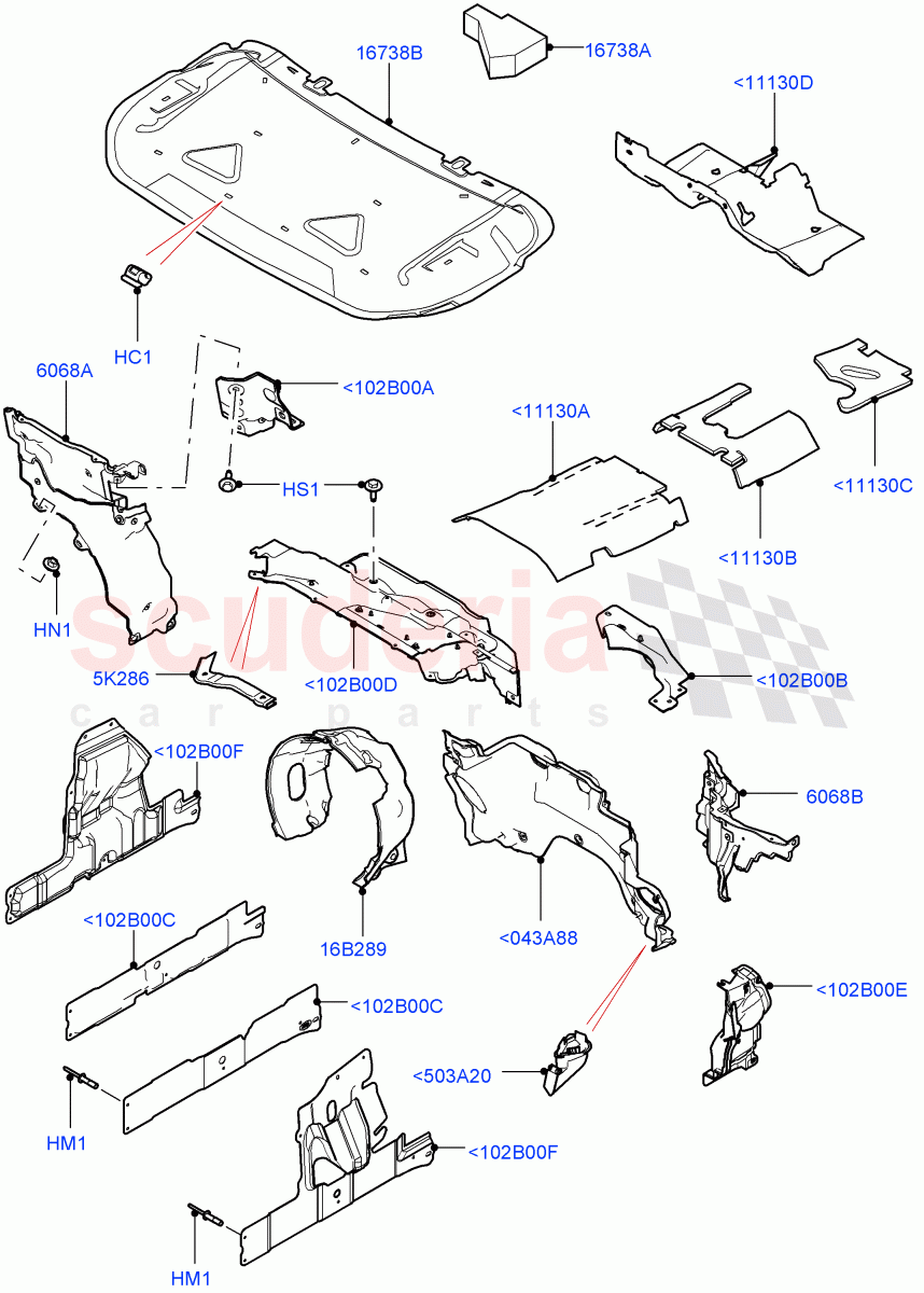 Insulators - Front(Engine Compartment) of Land Rover Land Rover Range Rover (2012-2021) [3.0 Diesel 24V DOHC TC]