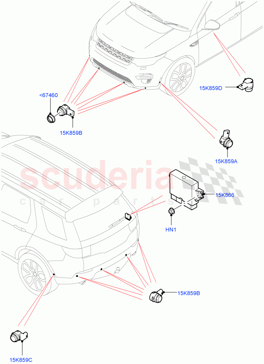 Parking Distance Control (Changsu (China)) ((V) FROMFG000001, (V) TOKG446856) of Land Rover Land Rover Discovery Sport (2015+) [2.0 Turbo Diesel]