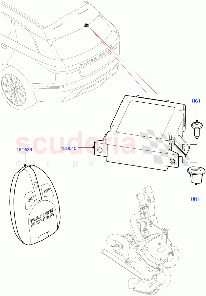 Auxiliary Fuel Fired Pre-Heater(Park Heating With Remote Control) of Land Rover Land Rover Range Rover Velar (2017+) [3.0 DOHC GDI SC V6 Petrol]