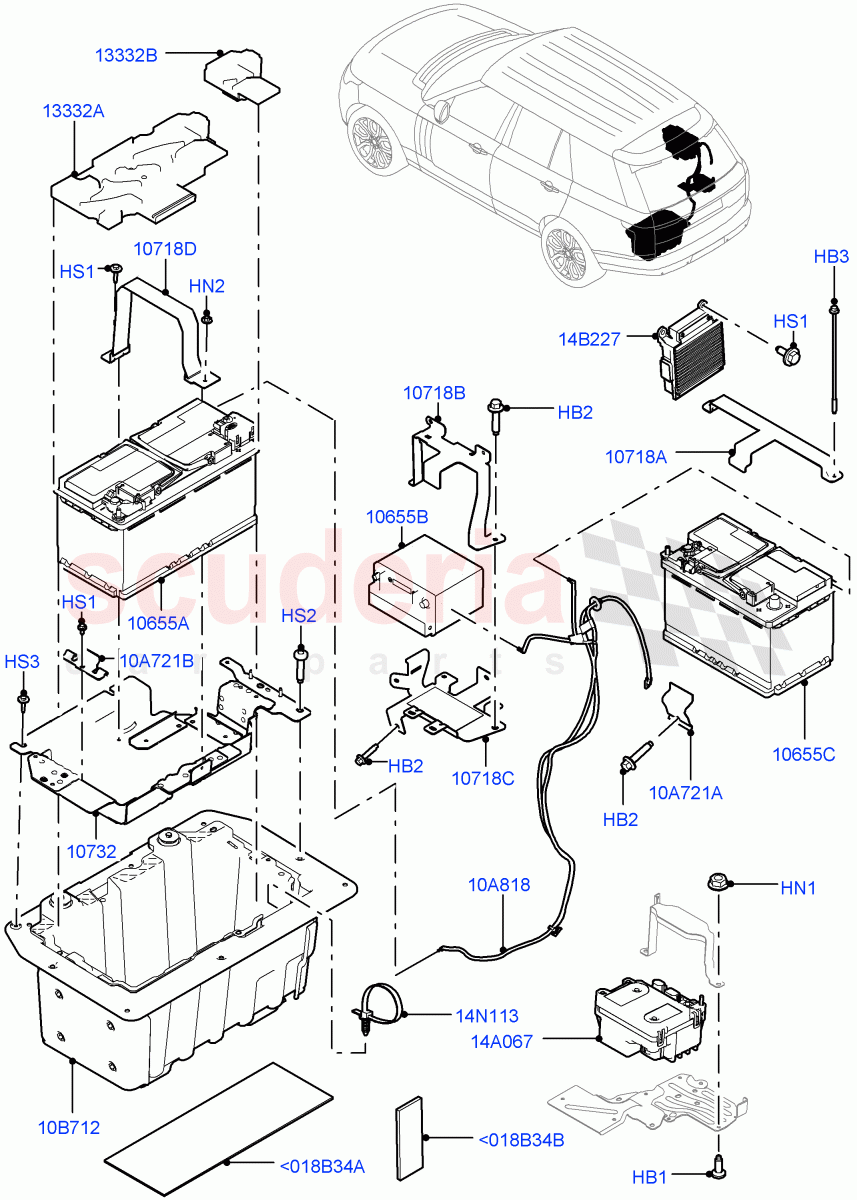 Battery And Mountings of Land Rover Land Rover Range Rover (2012-2021) [5.0 OHC SGDI NA V8 Petrol]