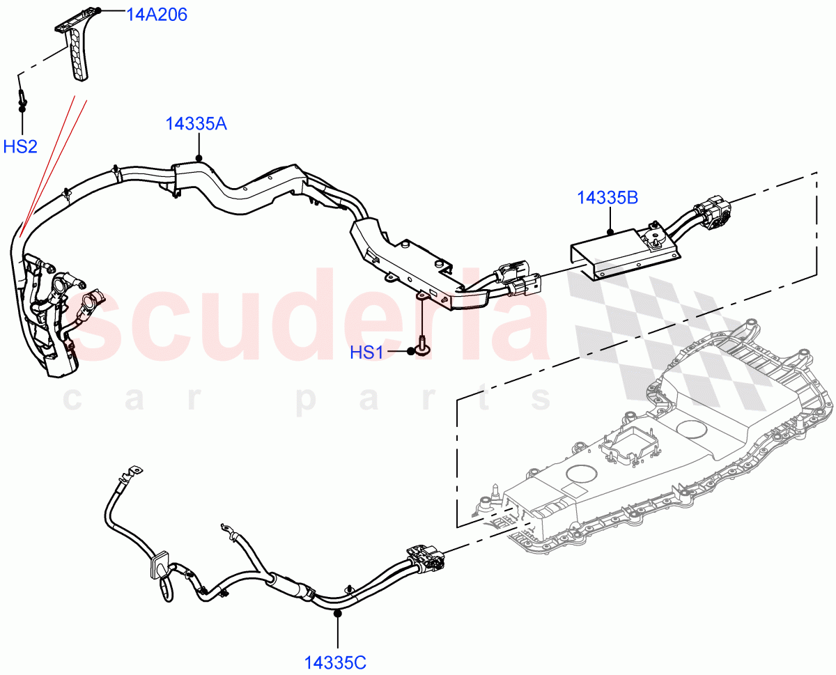 Hybrid Electrical Modules (MHEV Charging Cables and Fixings) (Halewood (UK), Electric Engine Battery-MHEV) of Land Rover Land Rover Range Rover Evoque (2019+) [1.5 I3 Turbo Petrol AJ20P3]