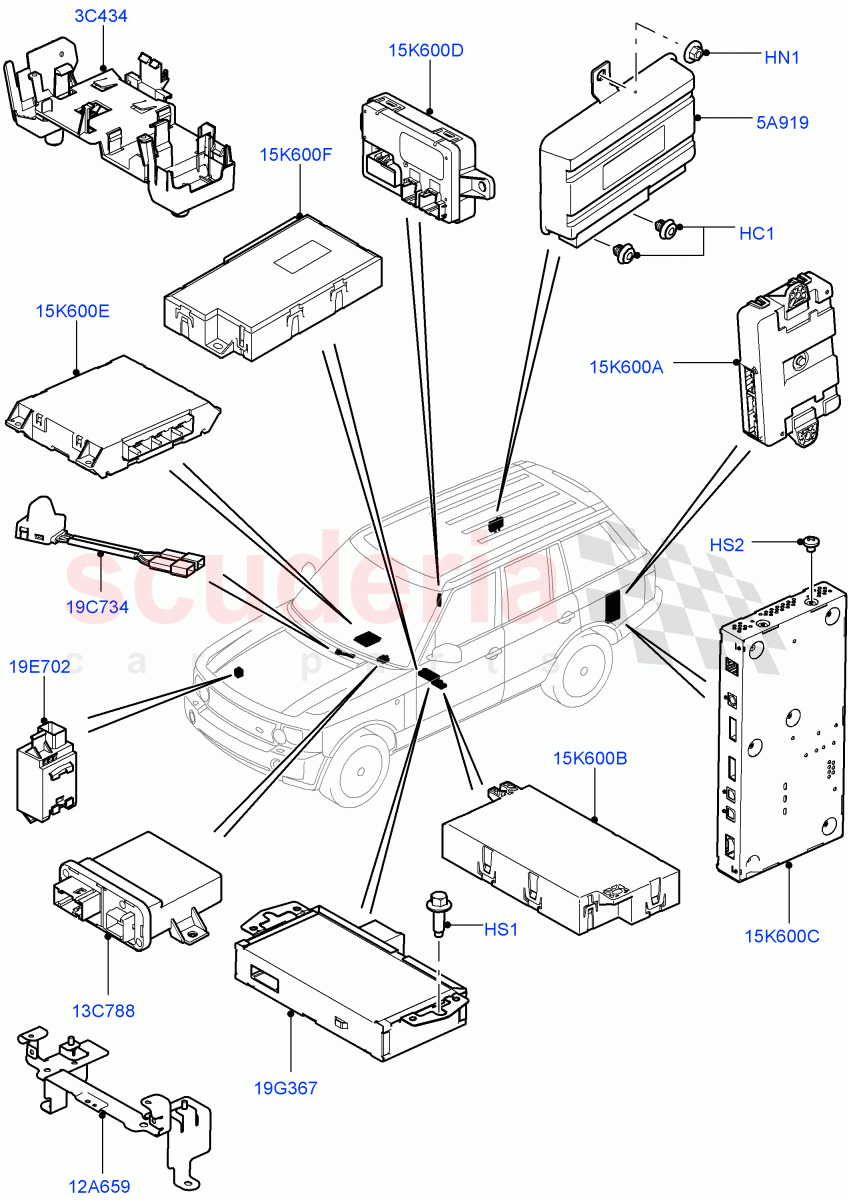 Vehicle Modules And Sensors ((V) FROMAA000001) of Land Rover Land Rover Range Rover (2010-2012) [5.0 OHC SGDI NA V8 Petrol]