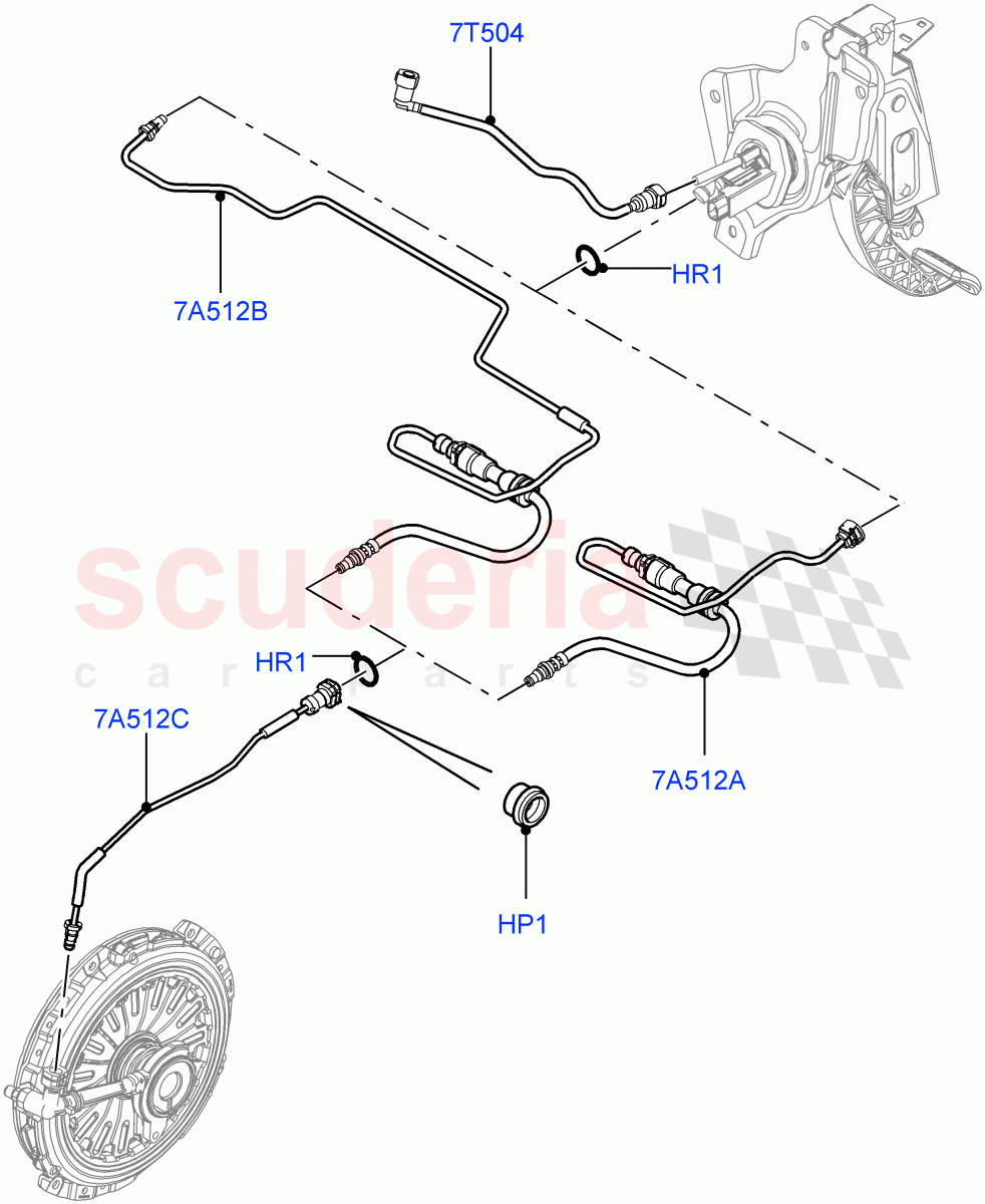 Clutch Master Cylinder(2.0L I4 DSL MID DOHC AJ200,6 Speed Manual Trans M66 - AWD,Halewood (UK),6 Speed Manual Trans-JLR M66 2WD,6 Speed Manual Trans BG6) of Land Rover Land Rover Discovery Sport (2015+) [2.0 Turbo Diesel]