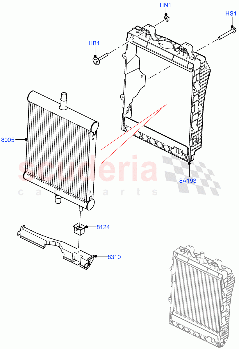 Radiator/Coolant Overflow Container(Auxiliary Unit)(3.0L AJ20D6 Diesel High,With Standard Engine Cooling System) of Land Rover Land Rover Range Rover (2022+) [3.0 I6 Turbo Diesel AJ20D6]