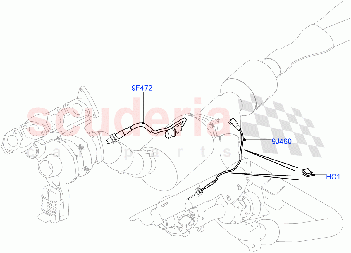 Exhaust System(Exhaust System Sensors)(4.4L DOHC DITC V8 Diesel,Euro Stage 4 Emissions,Proconve L6 Emissions) of Land Rover Land Rover Range Rover (2012-2021) [4.4 DOHC Diesel V8 DITC]