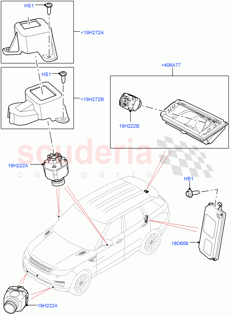 Camera Equipment(Surround Camera System)((V)TOFA999999) of Land Rover Land Rover Range Rover Sport (2014+) [2.0 Turbo Petrol AJ200P]