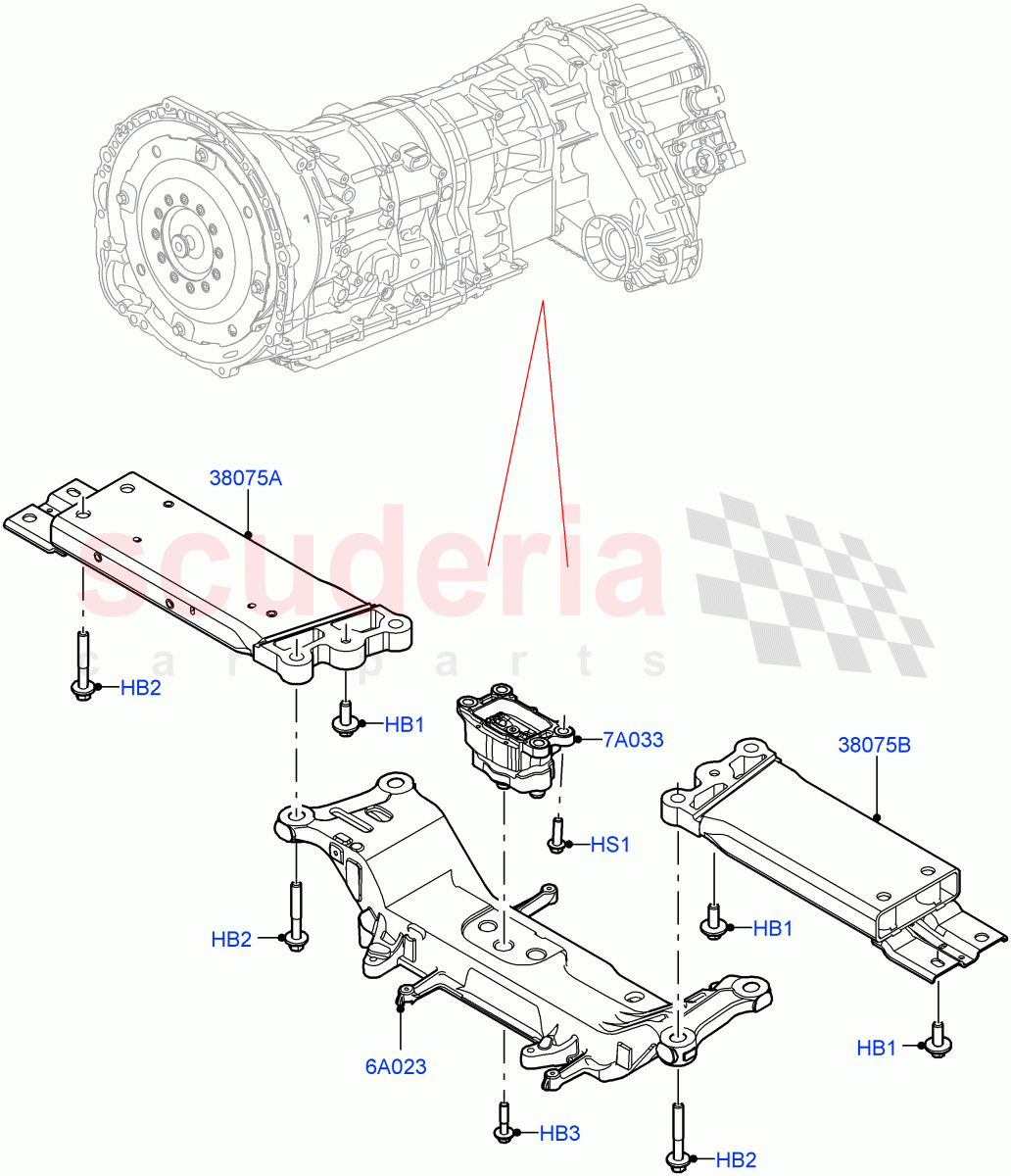 Transmission Mounting (3.0L AJ20D6 Diesel High) of Land Rover Land Rover Range Rover (2022+) [3.0 I6 Turbo Diesel AJ20D6]