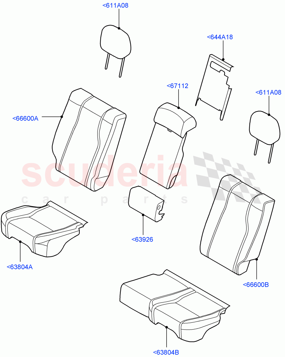 Rear Seat Covers(Taurus Leather)((V)TOHA999999) of Land Rover Land Rover Range Rover (2012-2021) [3.0 DOHC GDI SC V6 Petrol]