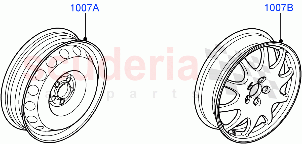 Wheels(For Spare Wheel)((V)TO9A999999) of Land Rover Land Rover Range Rover Sport (2005-2009) [2.7 Diesel V6]