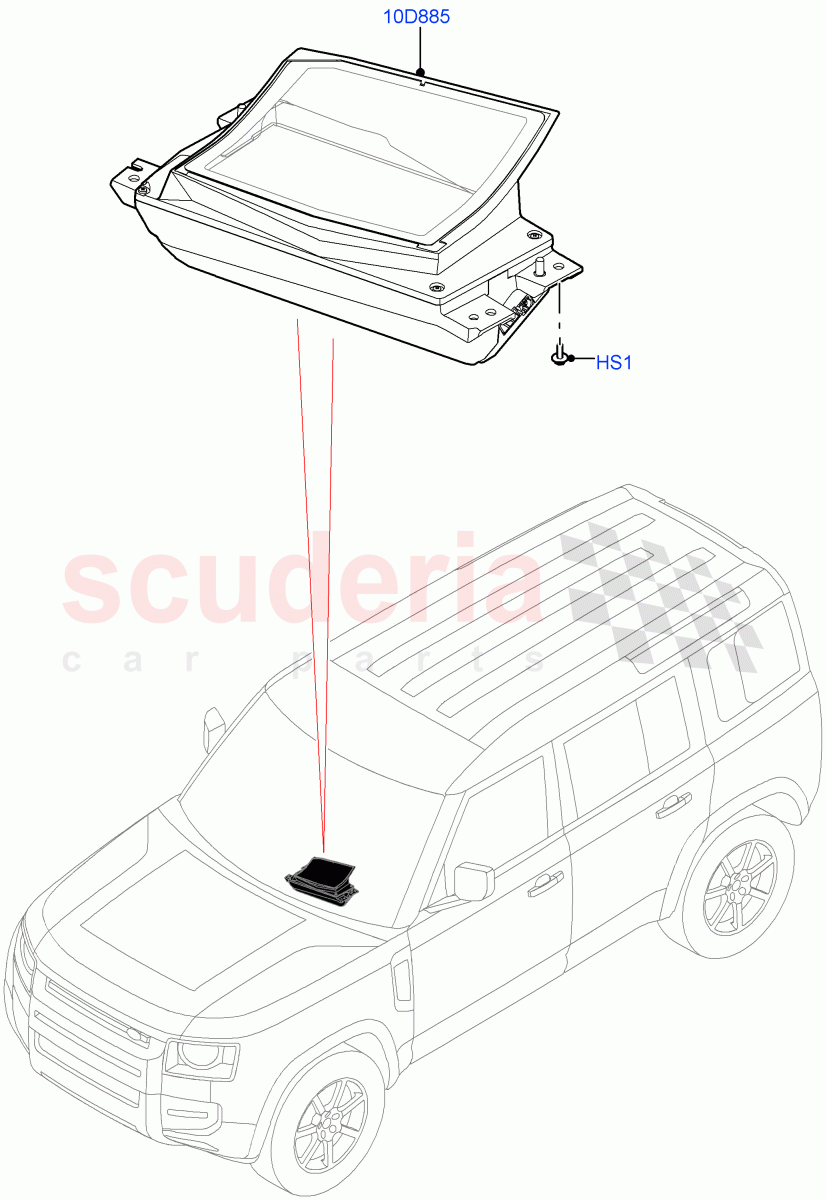 Head Up Display Module(Head Up Display) of Land Rover Land Rover Defender (2020+) [3.0 I6 Turbo Diesel AJ20D6]