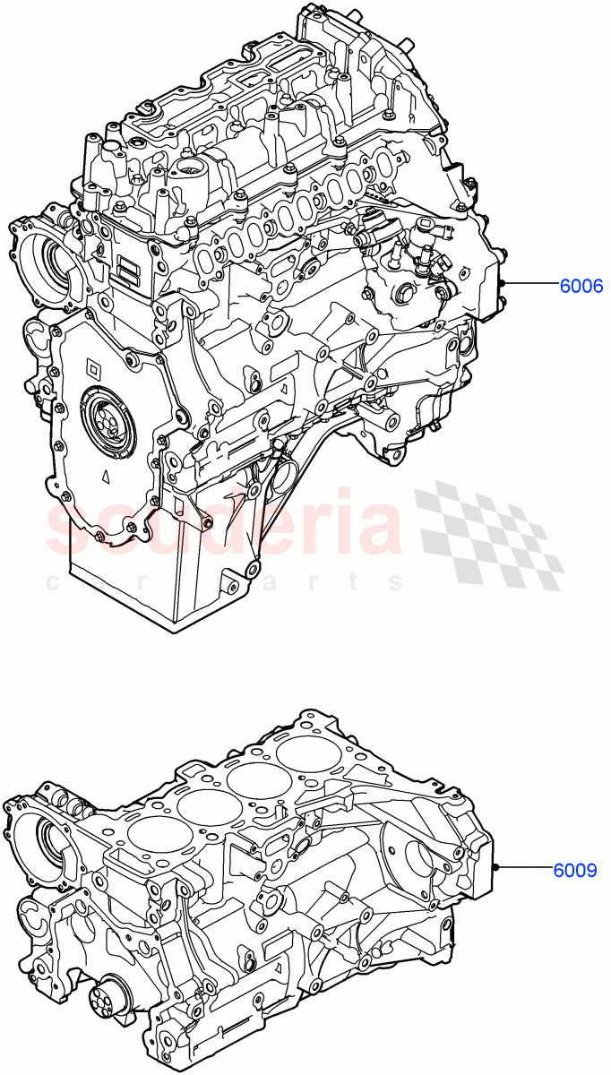 Service Engine And Short Block(2.0L AJ21D4 Diesel Mid)((V)FROMMA000001) of Land Rover Land Rover Range Rover Velar (2017+) [2.0 Turbo Diesel AJ21D4]