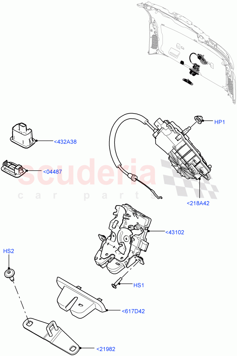 Luggage Compt/Tailgte Lock Controls (Changsu (China)) of Land Rover Land Rover Range Rover Evoque (2019+) [2.0 Turbo Diesel]