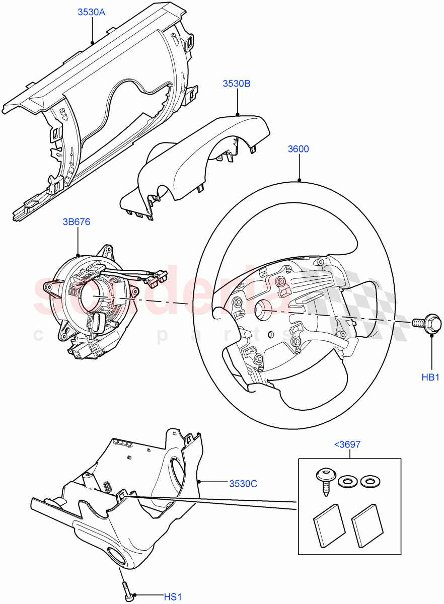 Steering Wheel((V)TO9A999999) of Land Rover Land Rover Range Rover Sport (2005-2009) [3.6 V8 32V DOHC EFI Diesel]