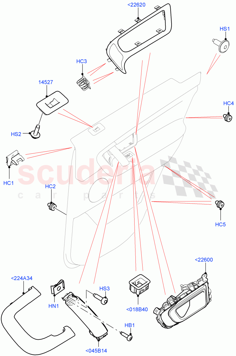 Rear Door Trim Installation(Halewood (UK))((V)TOKH999999) of Land Rover Land Rover Discovery Sport (2015+) [2.0 Turbo Diesel]