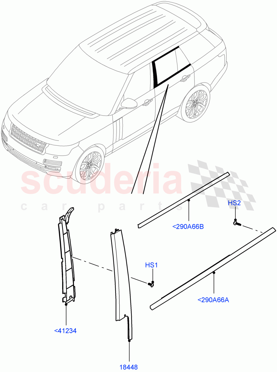 Rear Doors, Hinges & Weatherstrips(Finishers) of Land Rover Land Rover Range Rover (2012-2021) [3.0 Diesel 24V DOHC TC]