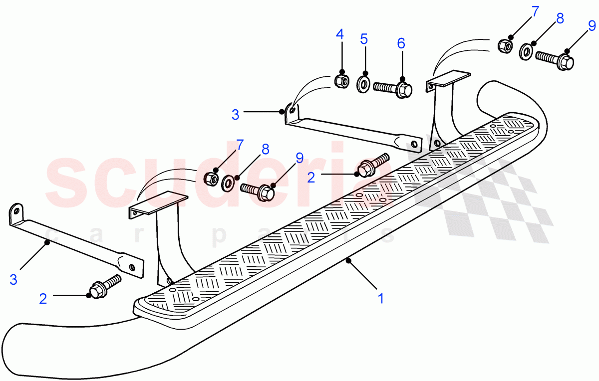 Side Runner (With Side Runners, With Indus Silver Side Runners) of Land Rover Land Rover Defender (2007-2016)