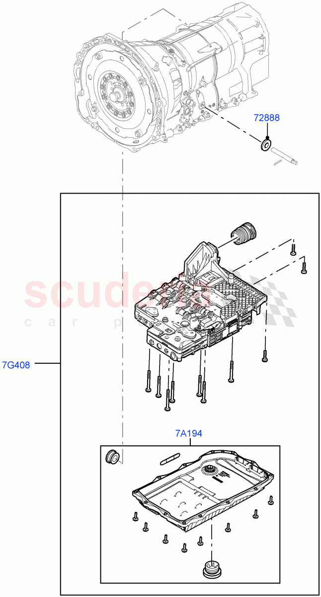 Valve Body - Main Control & Servo's(Solihull Plant Build, Transmission Control Valve)(8 Speed Auto Trans ZF 8HP45)((V)FROMAA000001) of Land Rover Land Rover Range Rover Sport (2014+) [2.0 Turbo Diesel]