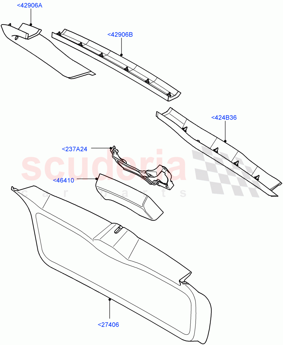 Back Door/Tailgate Trim Panels ((V) FROMAA000001, (V) TOBA999999) of Land Rover Land Rover Range Rover Sport (2010-2013) [5.0 OHC SGDI NA V8 Petrol]